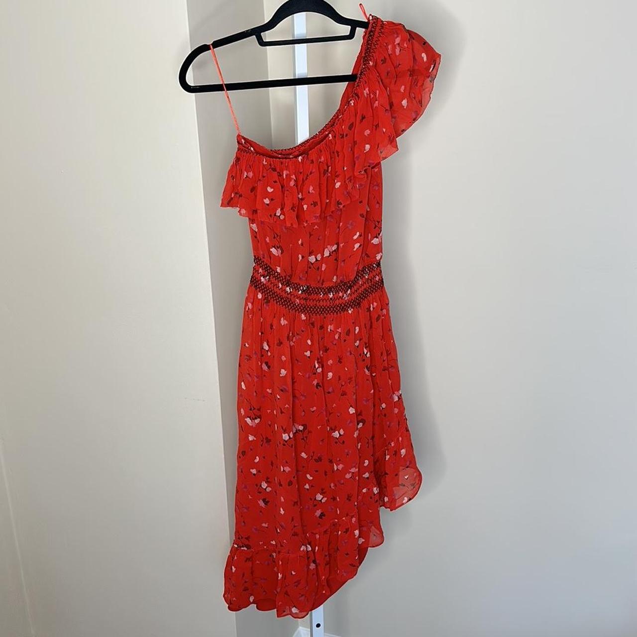 Joie Red Floral Hafsa Dress Size Small From Rent. Depop