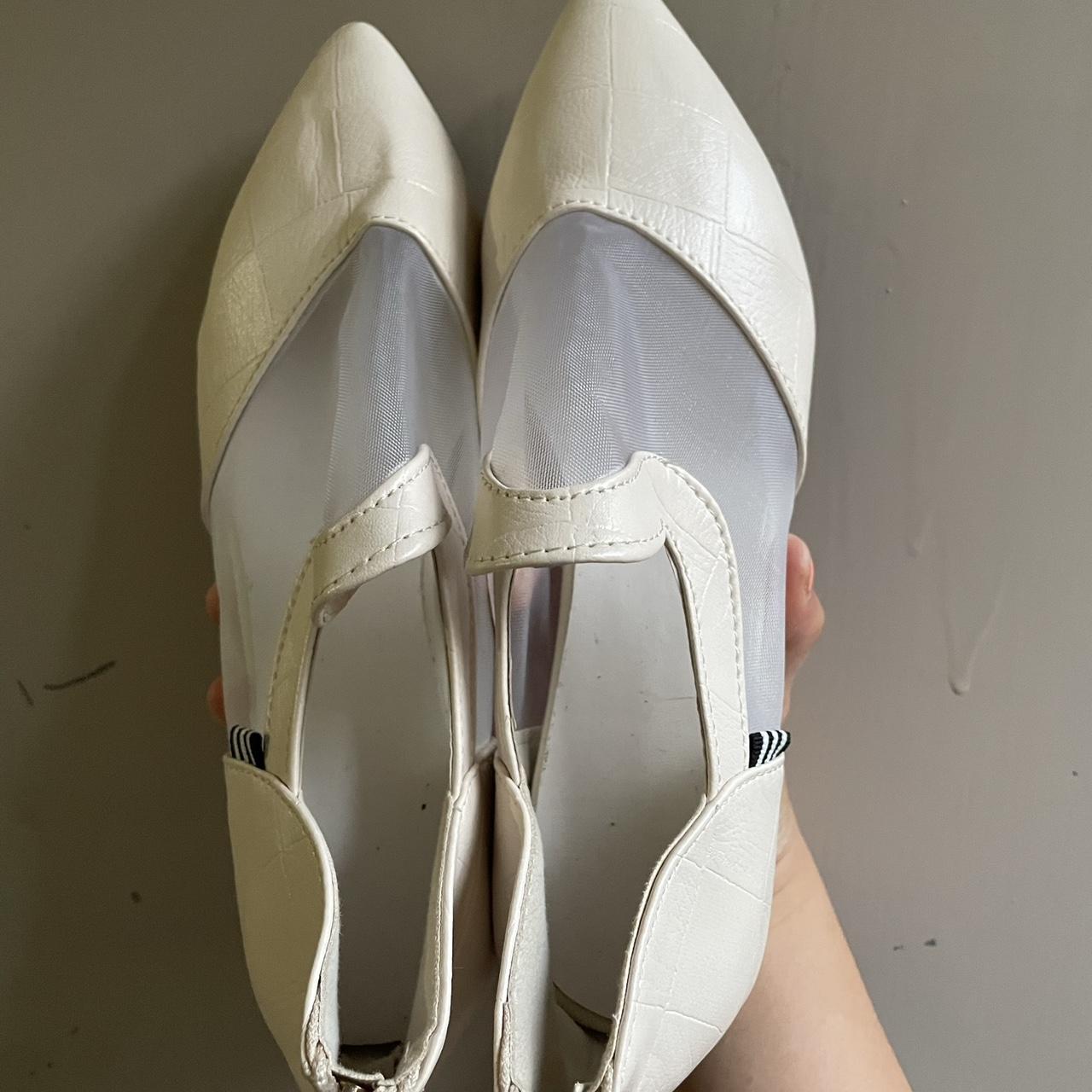 white t strap heels