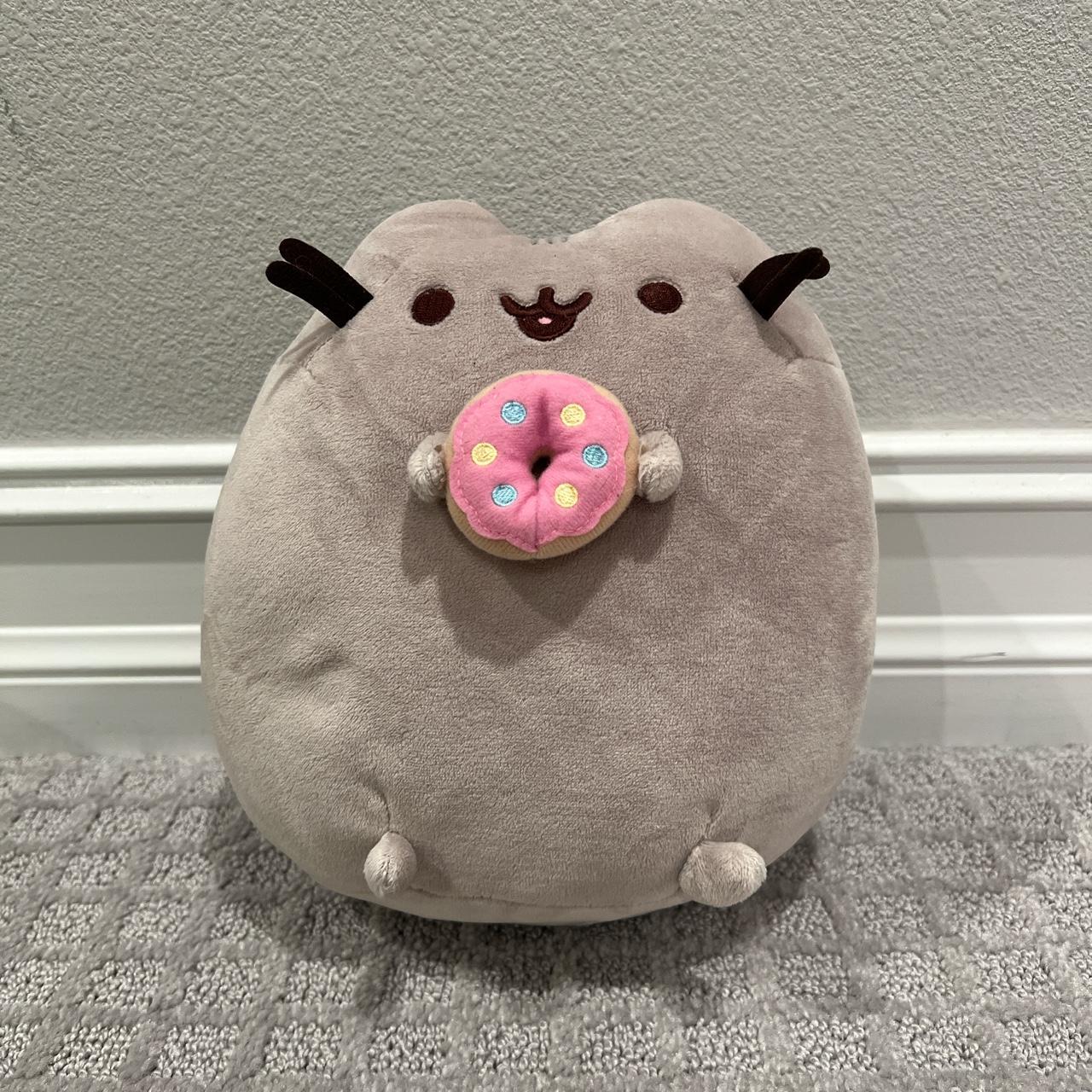 Pusheen holding shop donut