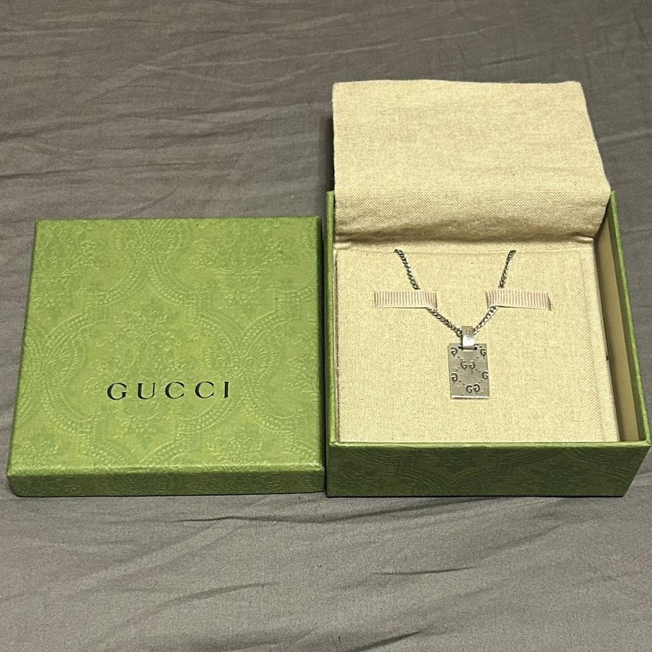 Gucci Enamel Ghost Pineapple Pendant & Sterling Silver Gucci Necklace 20