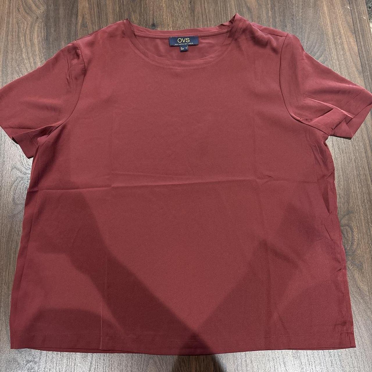 Ovs women's burgundy and red crop top