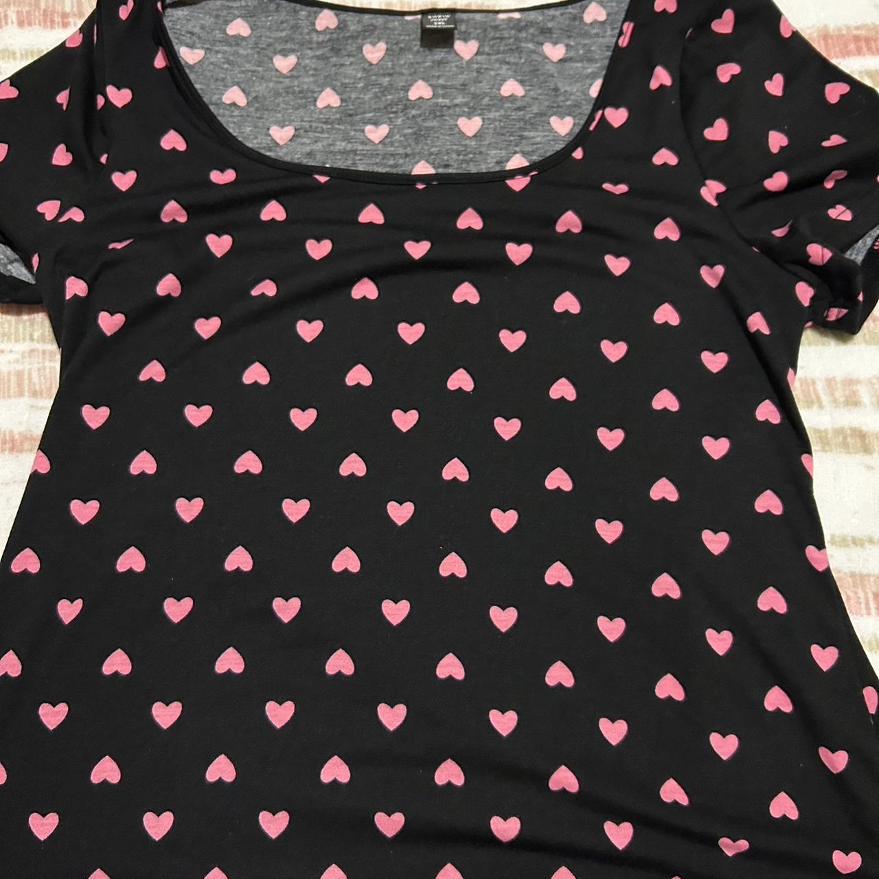 SHEIN Women's Black and Pink Tshirt Depop