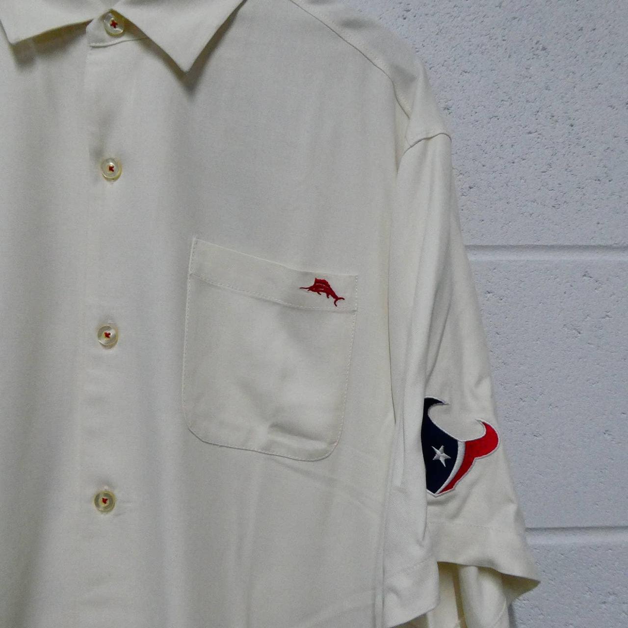 Tommy Bahama Shirts | Tommy Bahama Football Houston Texans Men's Large Shirt Top Button Down | Color: Cream | Size: L | Pm-98109685's Closet