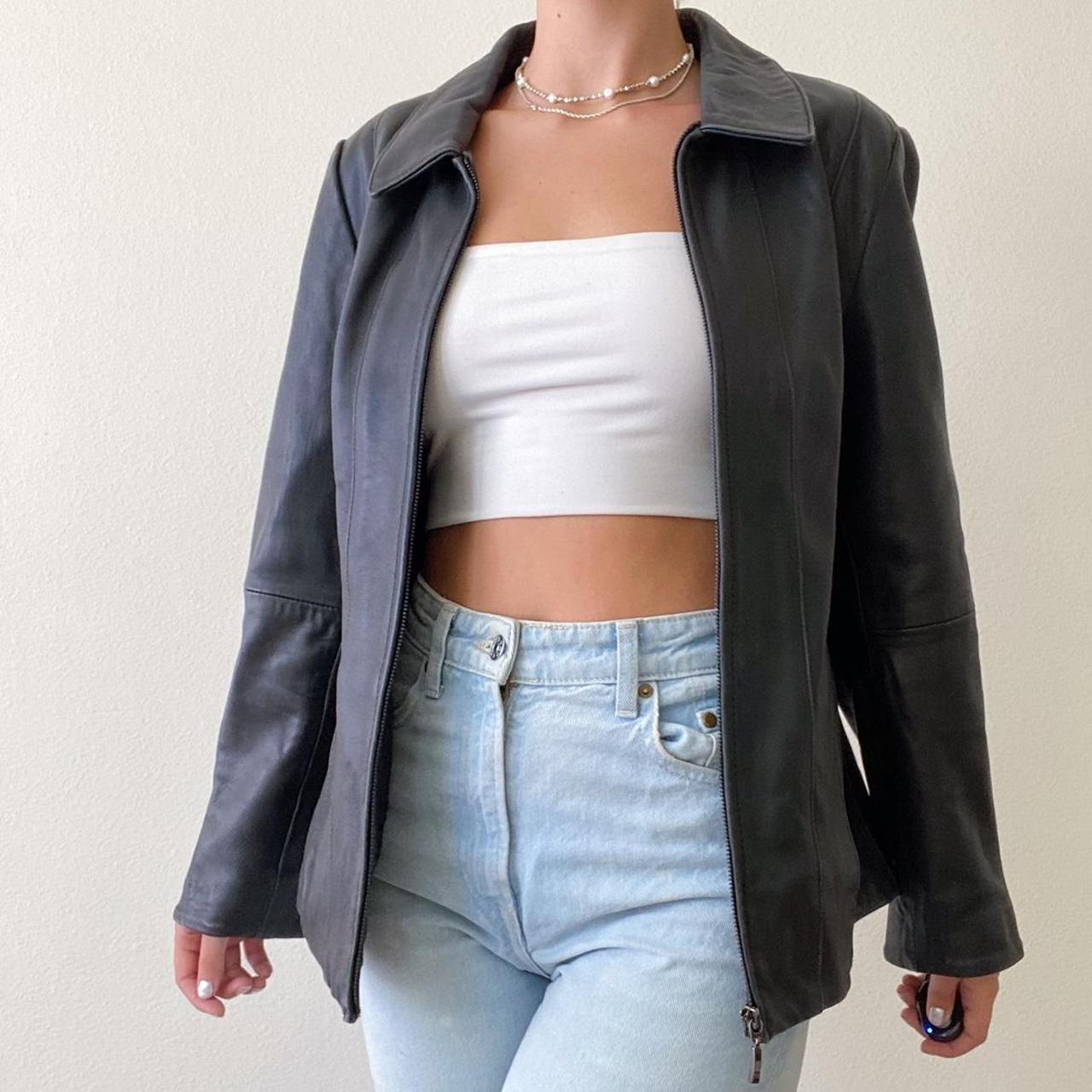 Vintage 90's Black Two Piece Front Zip Bomber Jacket - Depop