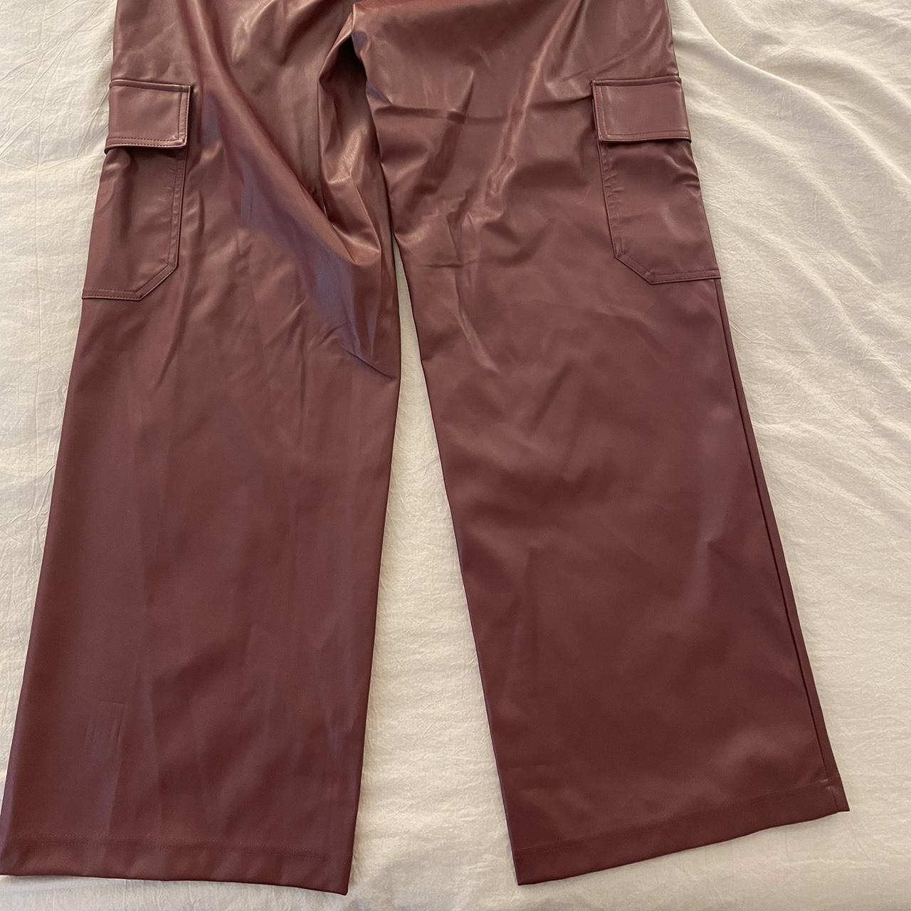 Wild Fable High-Waisted Faux Leather Burgundy - Depop