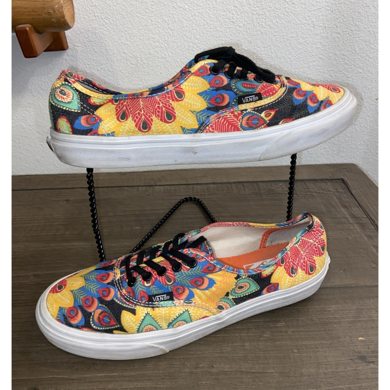 Vans Limited Edition Peacock Colorful Feather Print... - Depop