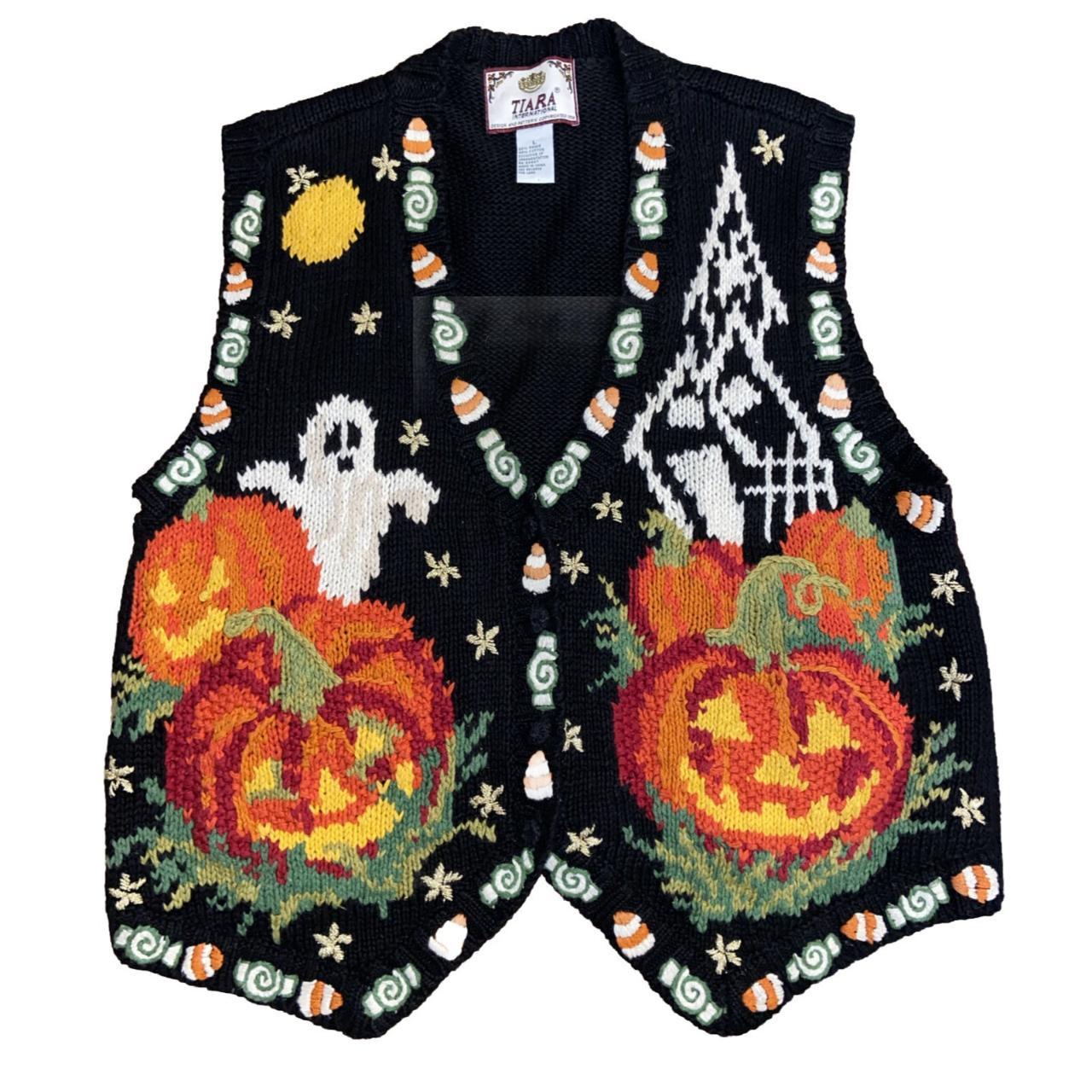 Vintage 90s Tiara International Ugly Halloween knit... Depop