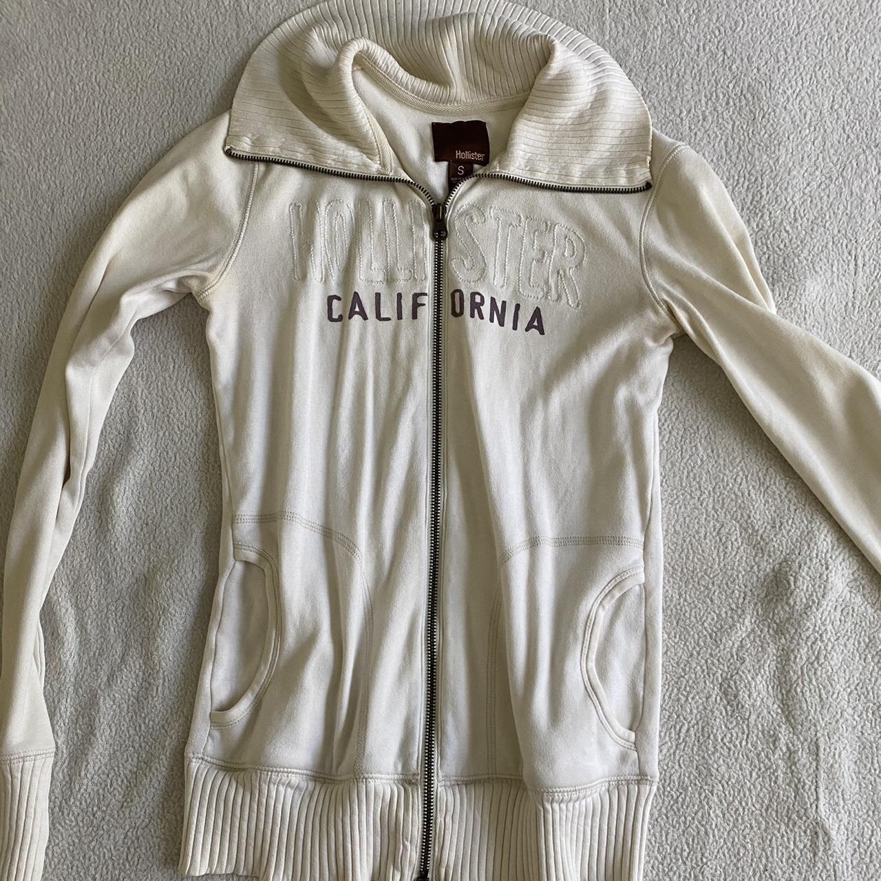 Beige hollister hoodie hot sale