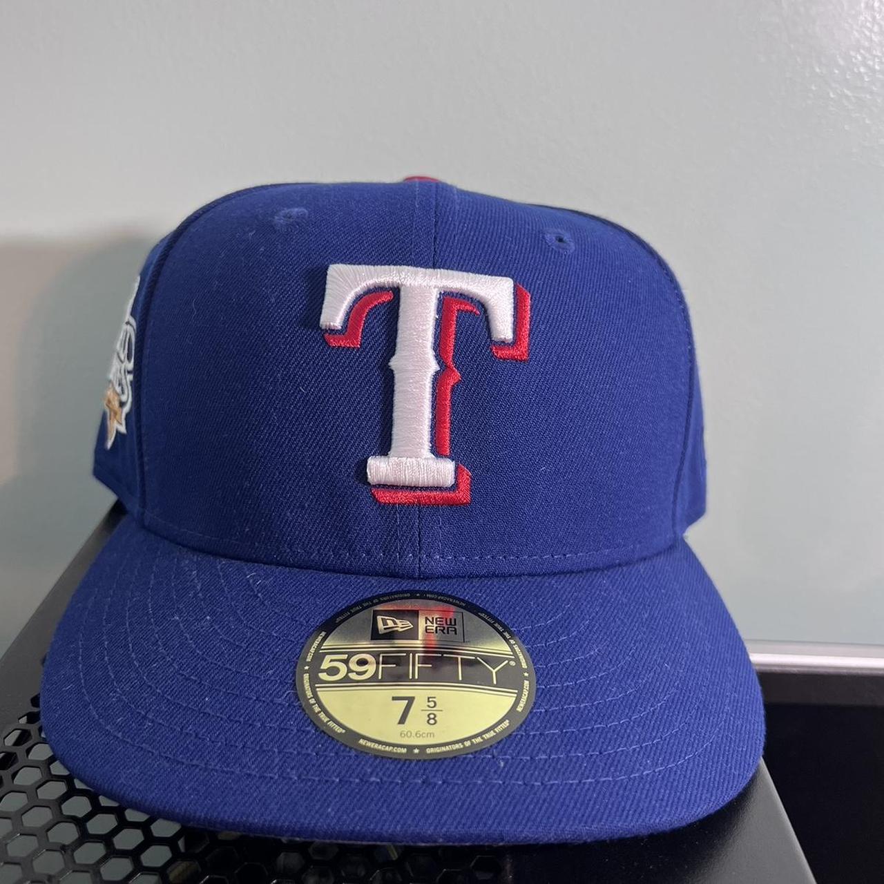 Texas Rangers 2010 World Series patch fitted hat... - Depop