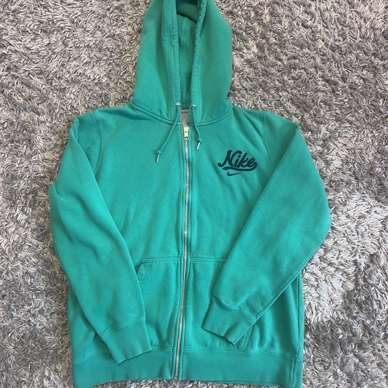 Nike women’s full zip embroidered hoodie size... Depop