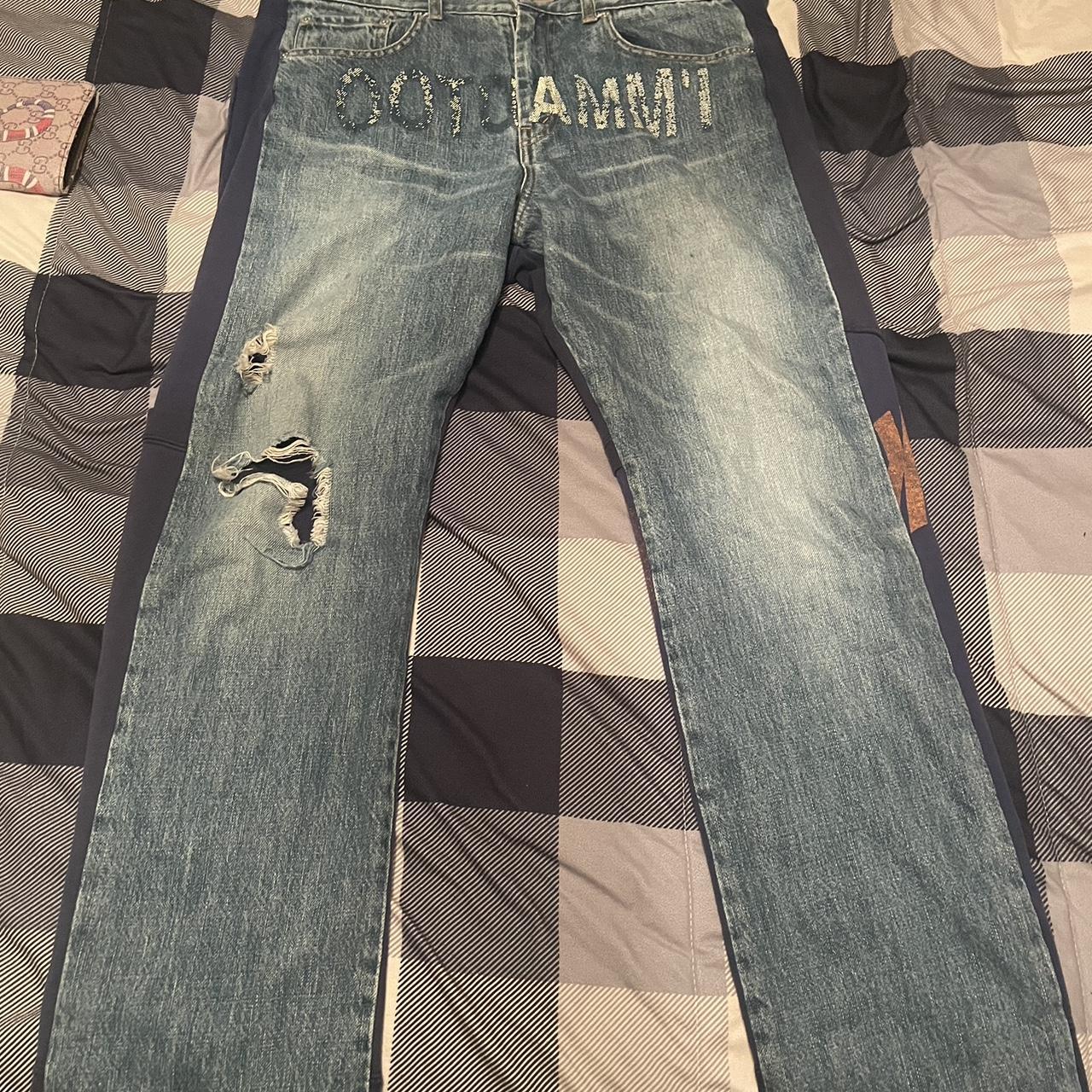 Undercover Men's Blue and White Jeans | Depop