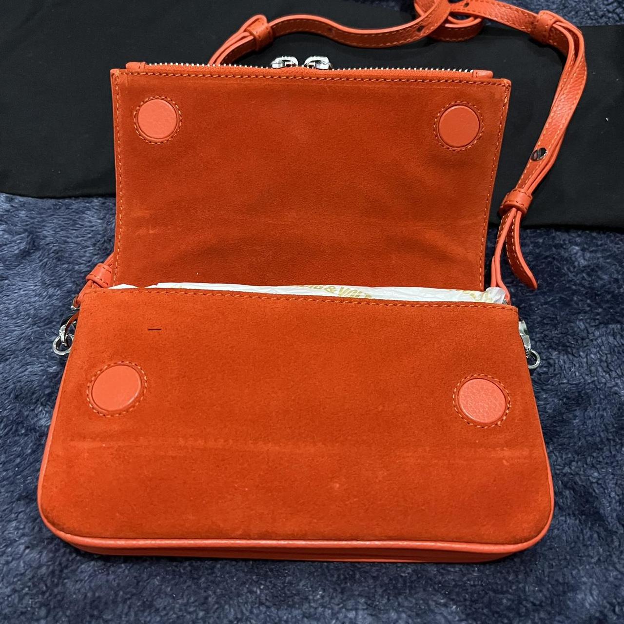 Zadig & Voltaire Women's Orange and Silver Bag Depop