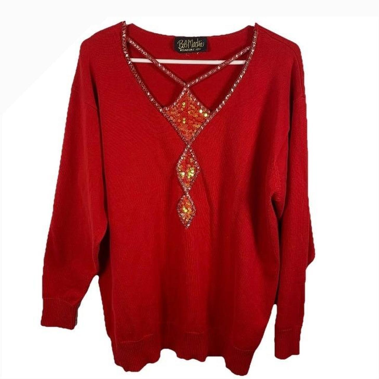 Bob Mackie Women's Sweater - Red - L – VTG Bob Ma… - image 1
