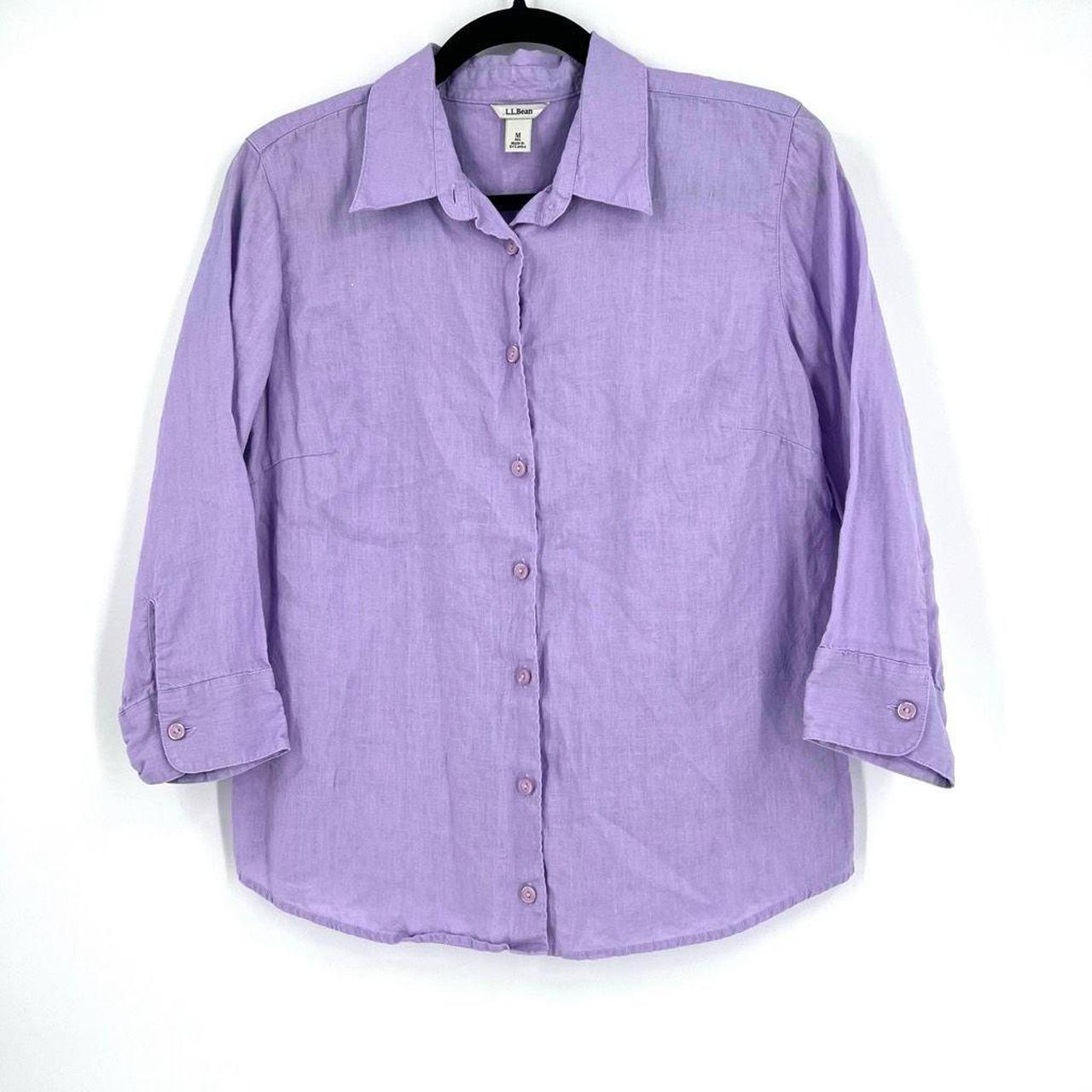 LL Bean Button Down lavender purple blouse shirt