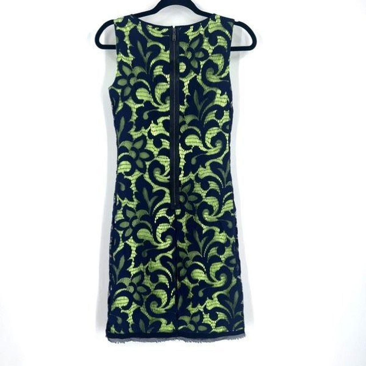 Elie Tahari popular Sleeveless Navy Graphic Floral Print Sheath Dress Size 8