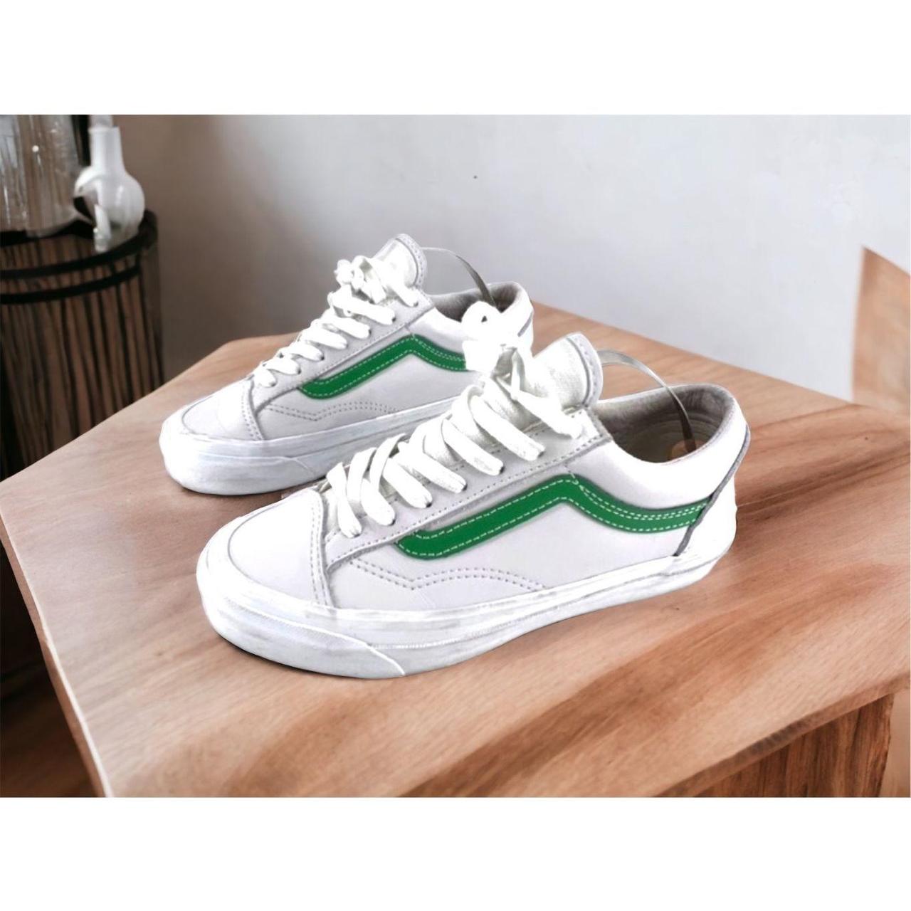 Vans OG STYLE 36 LX LEATHER green white Size 5 men Depop