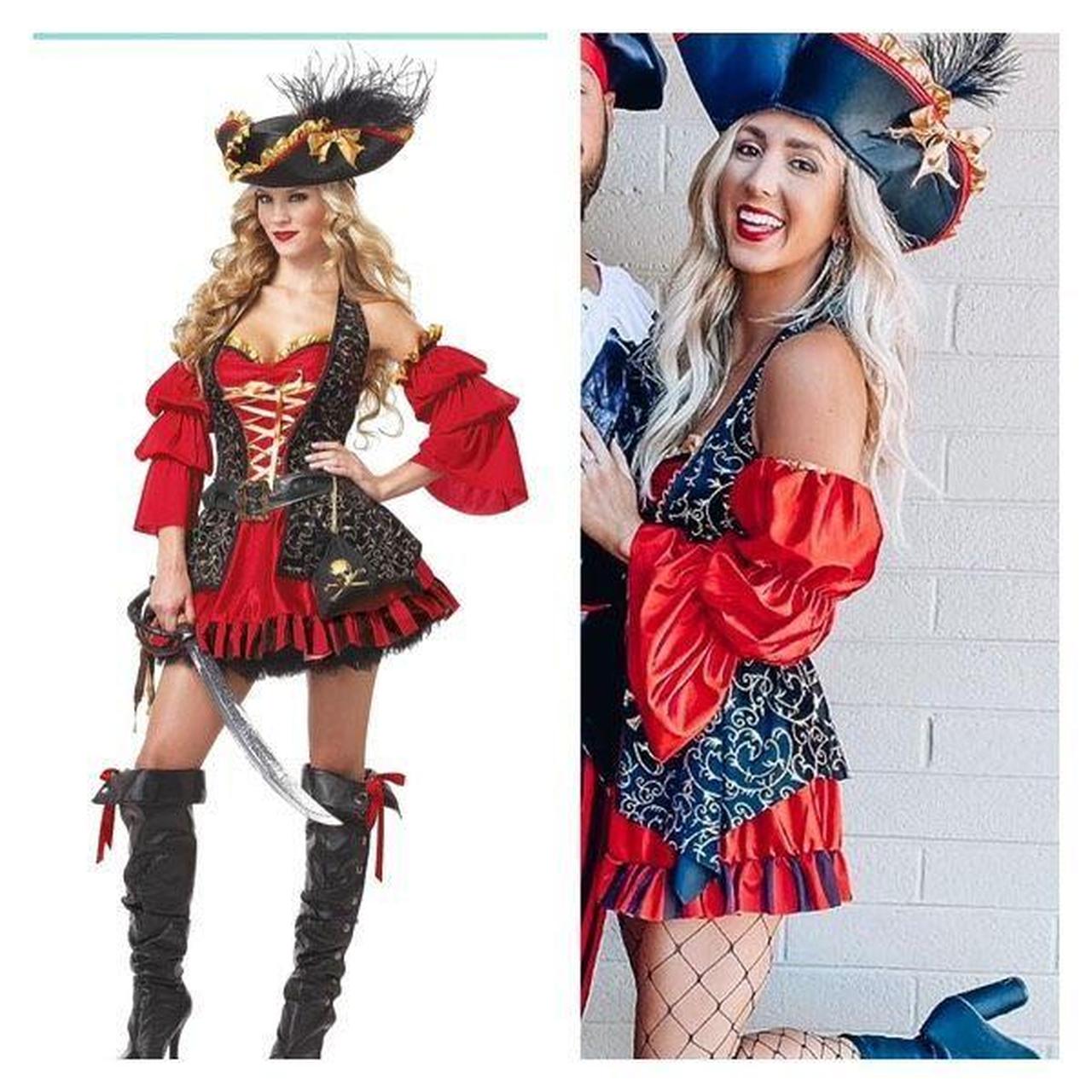 Pirate Costume for Women Red & Black