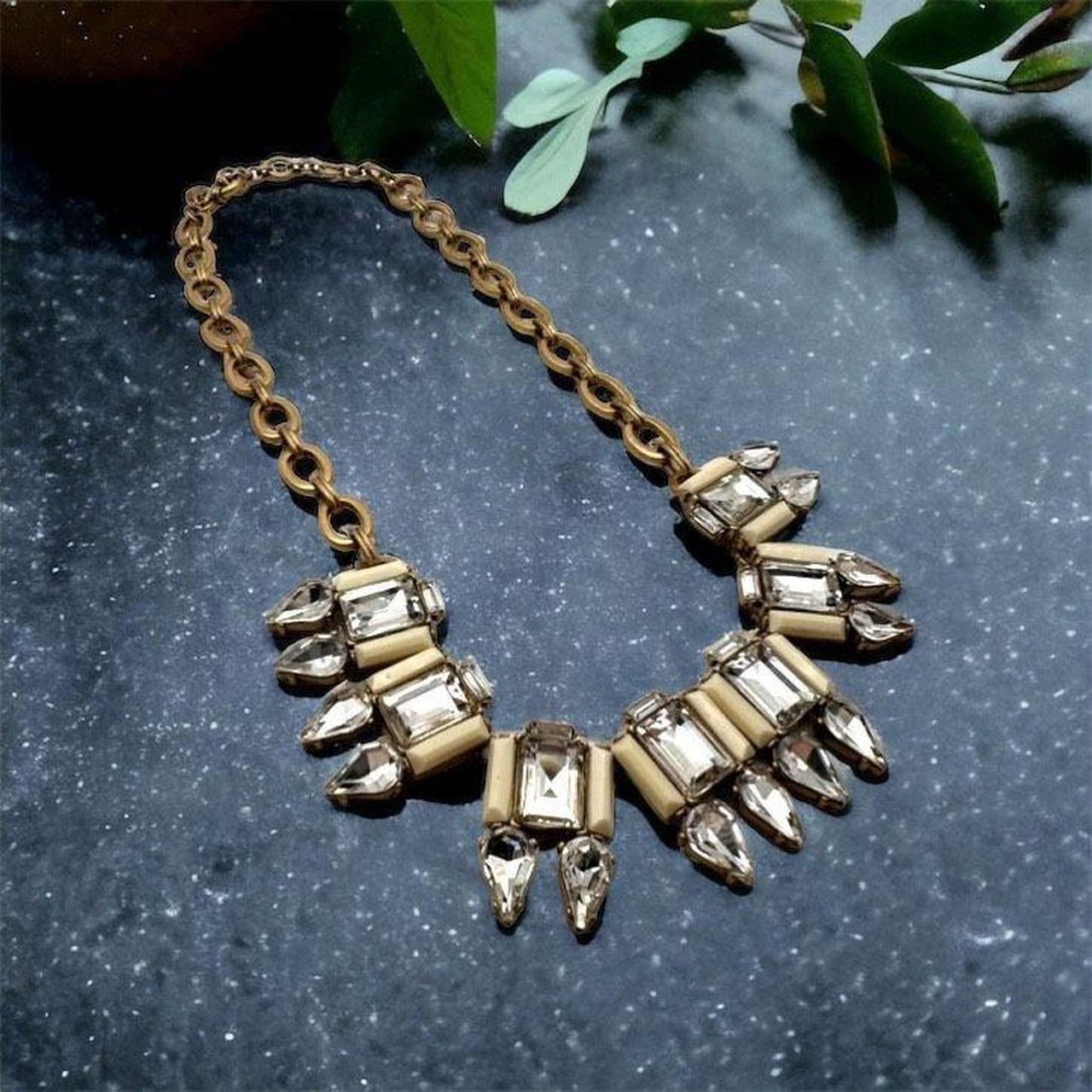 J Crew Gold Toned Crystal Statement 20 In. Necklace And Bracelet | eBay