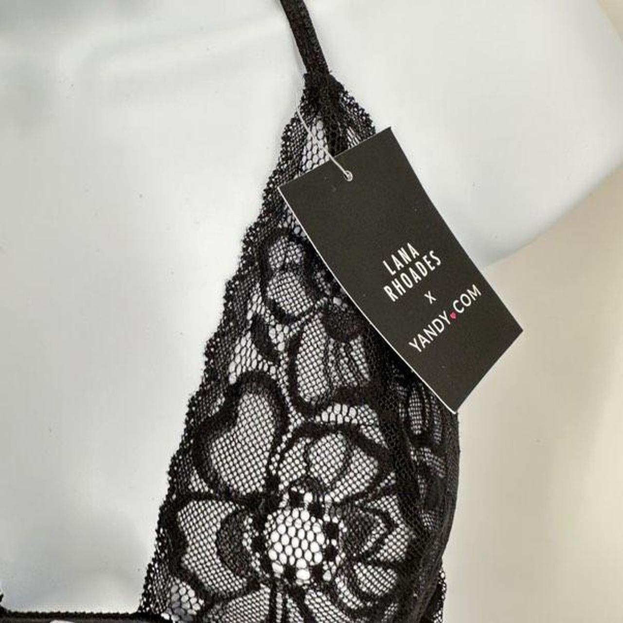 NWT Yandy x Lana Rhoades Sexy Black Lace Strappy Tie...