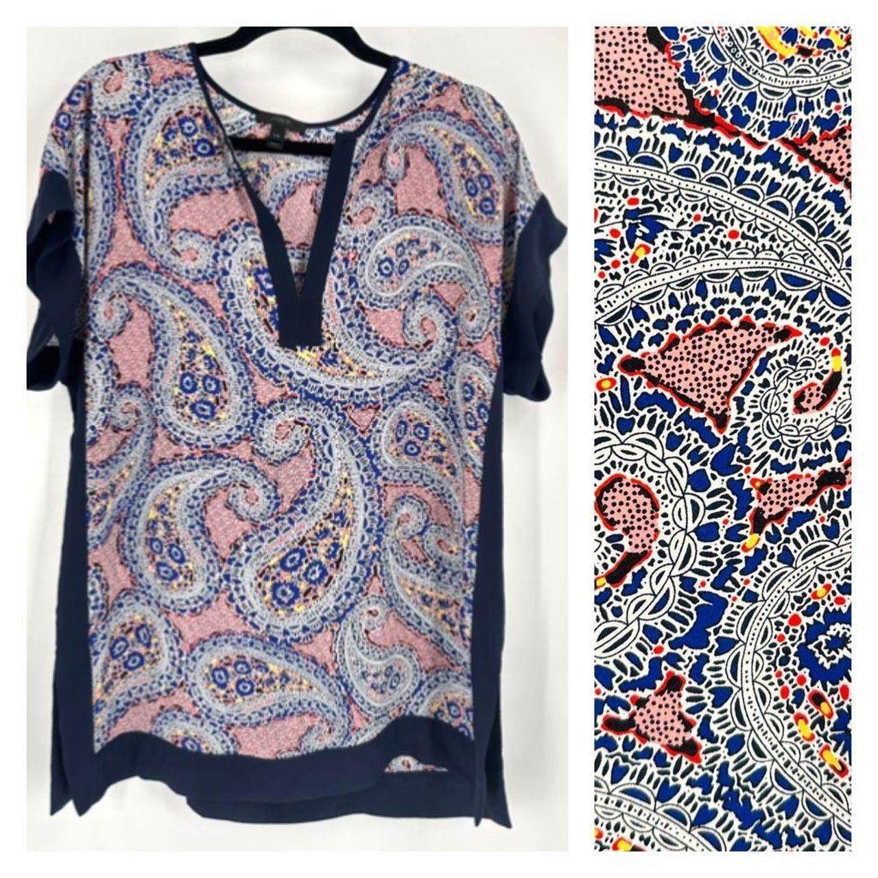J. Crew Women's Colorblock Paisley Tunic Top Swim | Depop J. Crew Women's Colorblock Paisley Tunic Top Swim | Depop