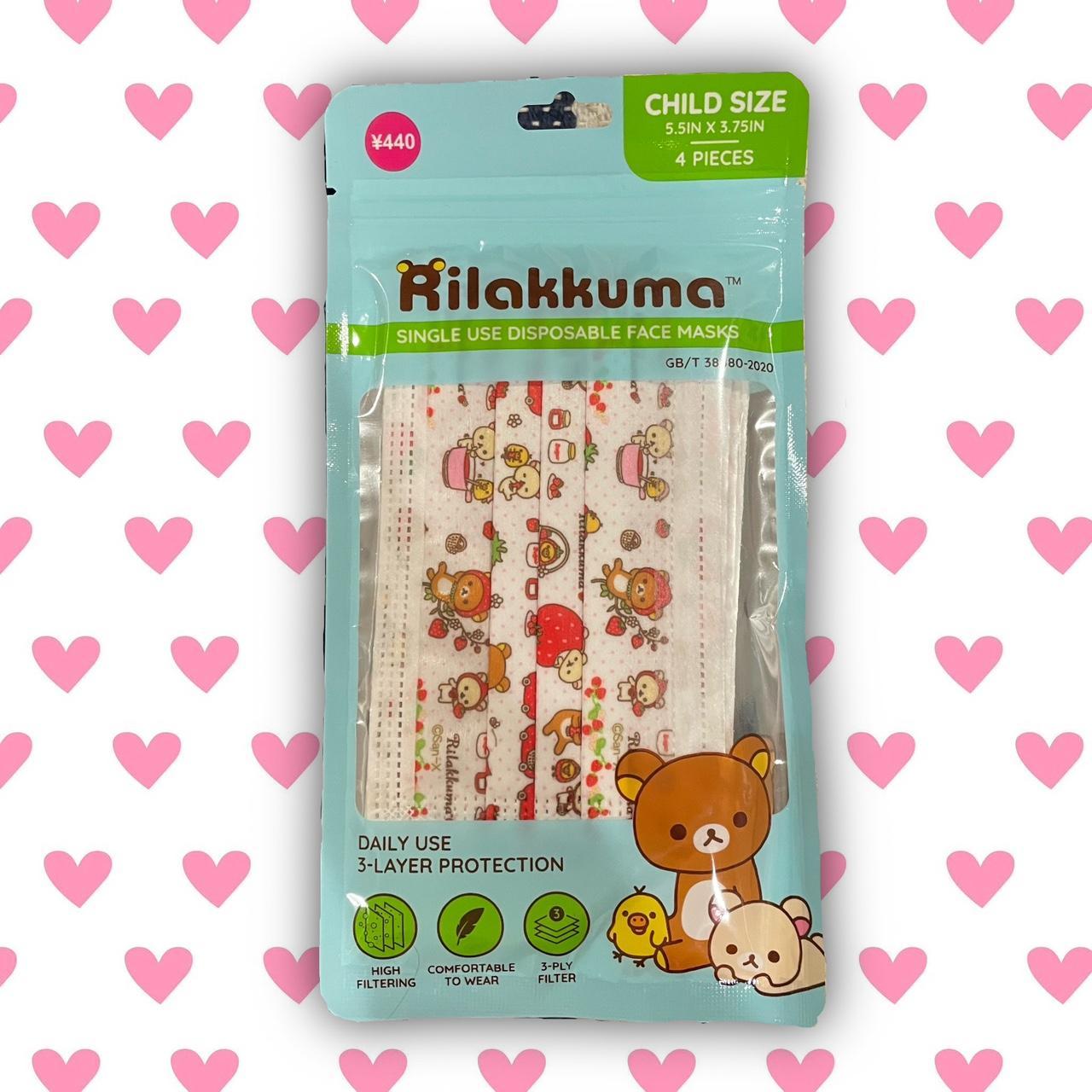 Strawberry Rilakkuma disposable face masks. Child... Depop