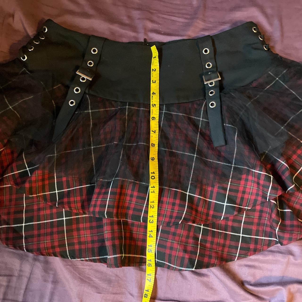 Hot topic red plaid skirt. Says size Large but fits... Depop