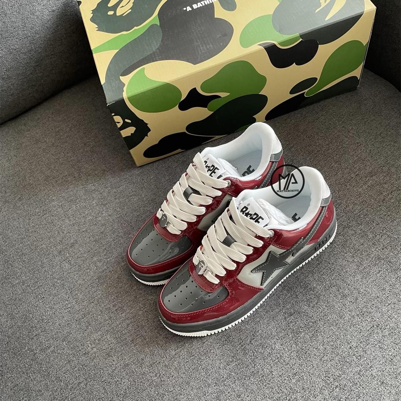 A bathing ape bape sta, Patent leather red and...