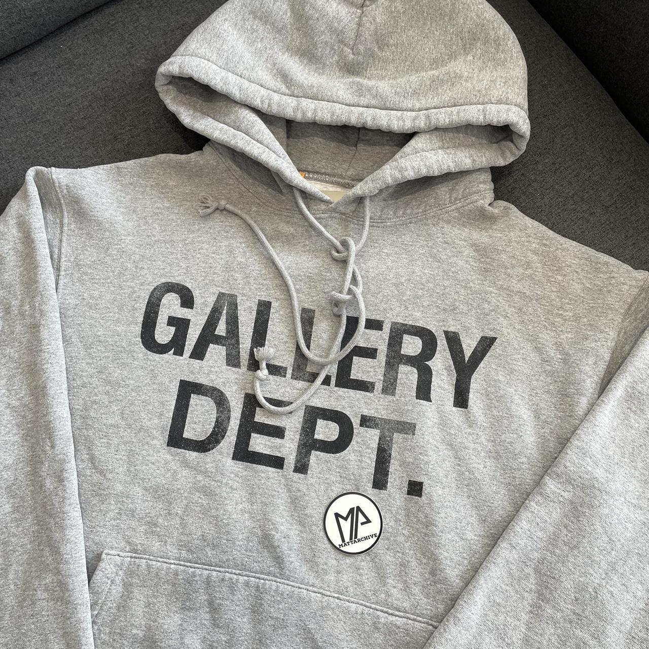 Gallery dept grey centre Logo hoodie Cotton grey... - Depop