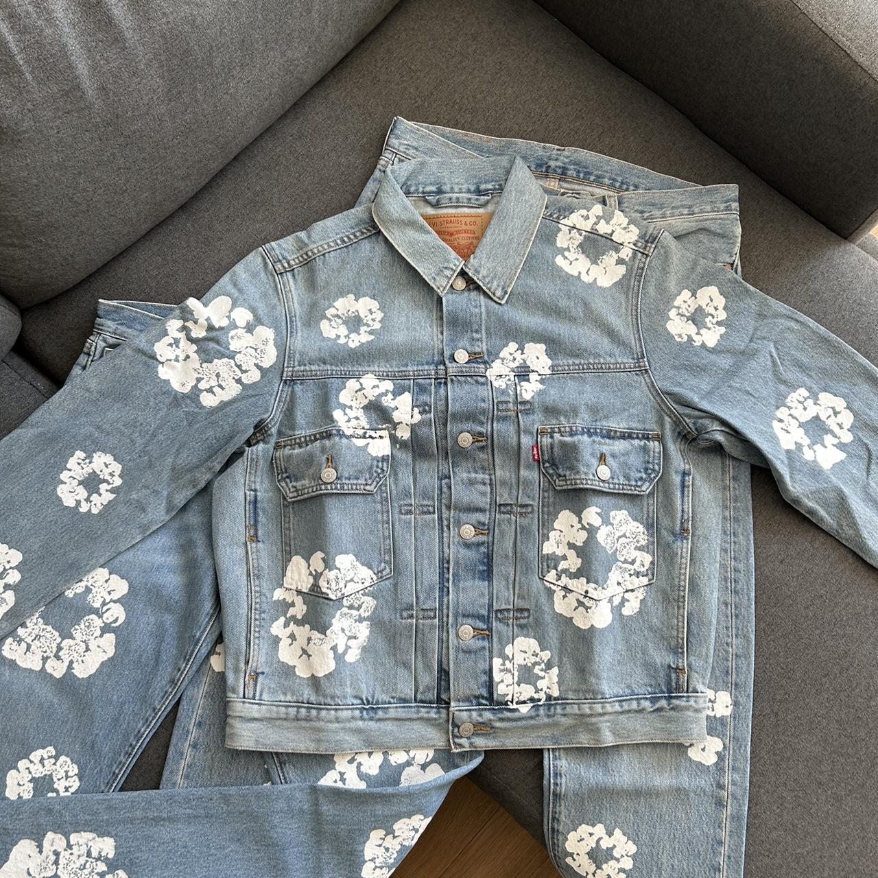 Denim tears Levi's type 2 all over jacket Size:... - Depop