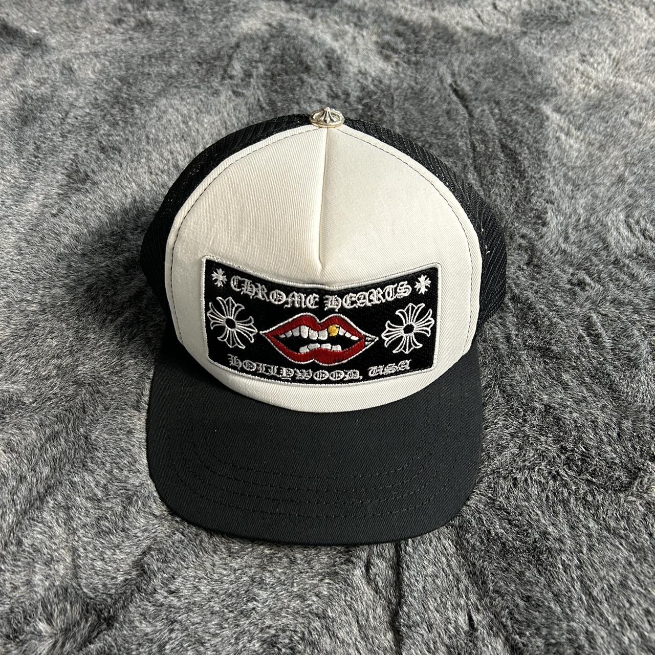 chrome hearts classic chomper trucker hat Chrome... - Depop