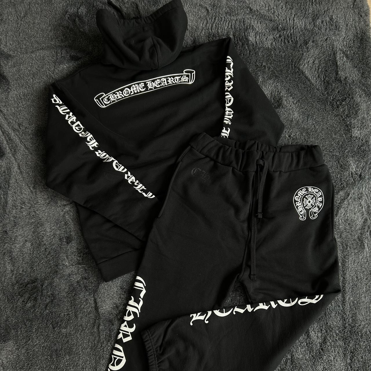 Chrome hearts black tracksuit Size M Brand new True... - Depop