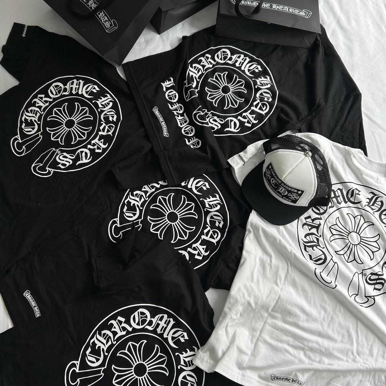 Chrome hearts white and black horse shoe logo | Depop
