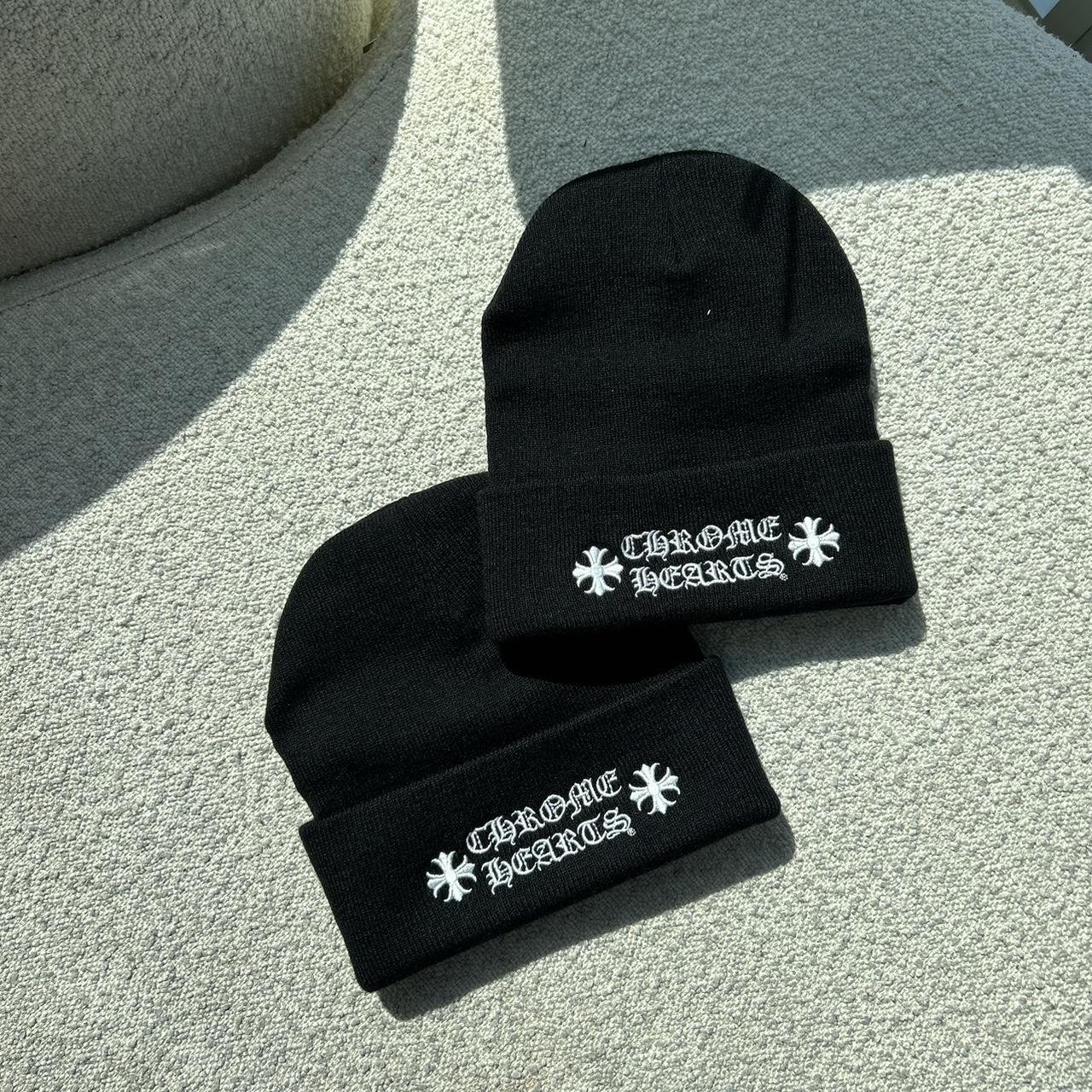 Chrome hearts black logo beanie One size fits | Depop