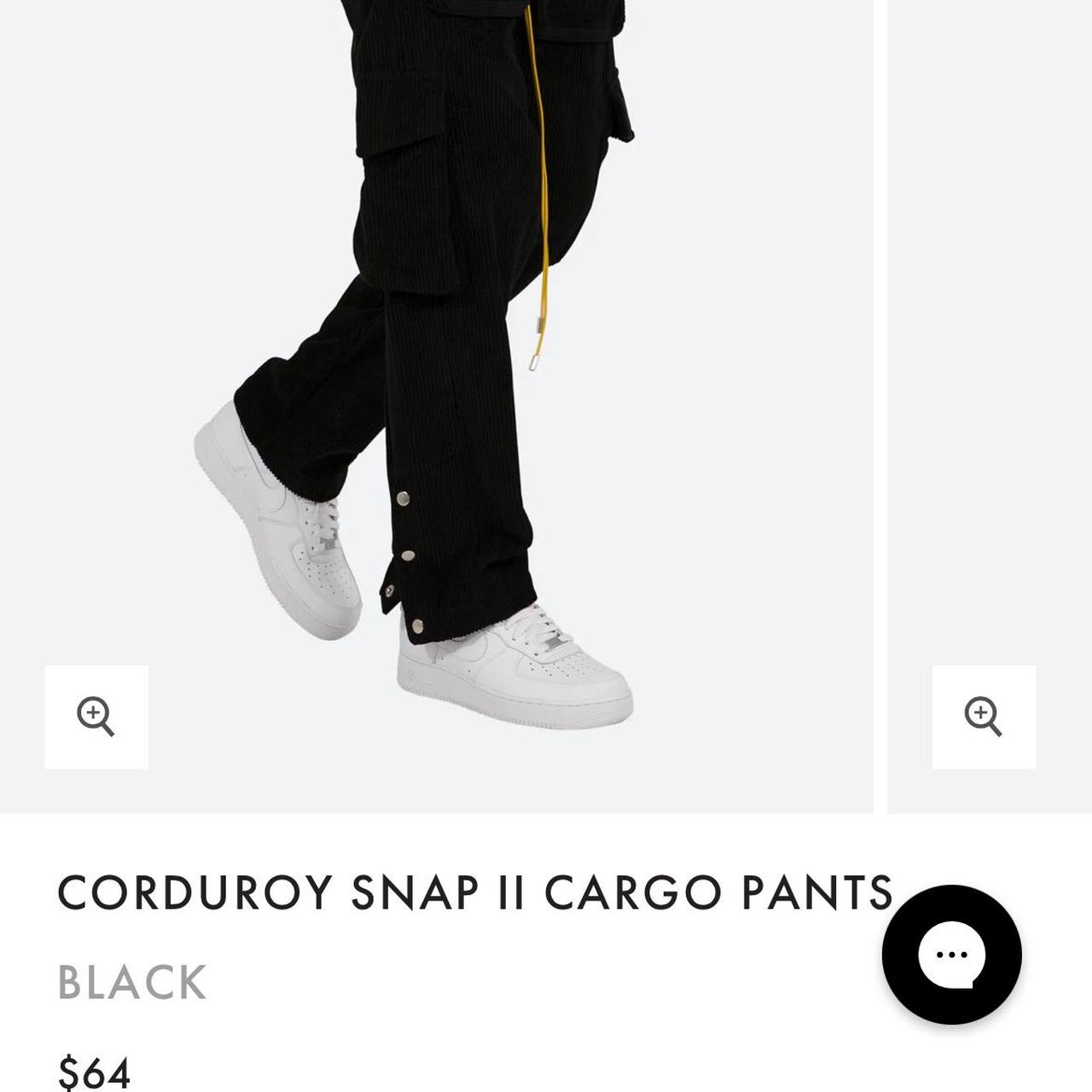 Corduroy Snap II Cargo Pants - Black