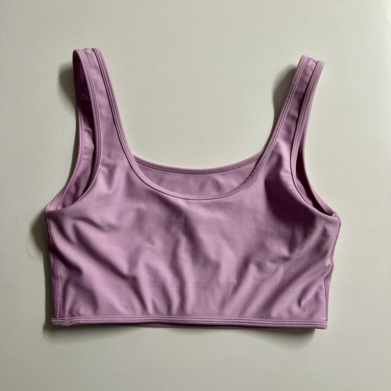 P.E Nation Women's Pink and Purple Crop-top | Depop