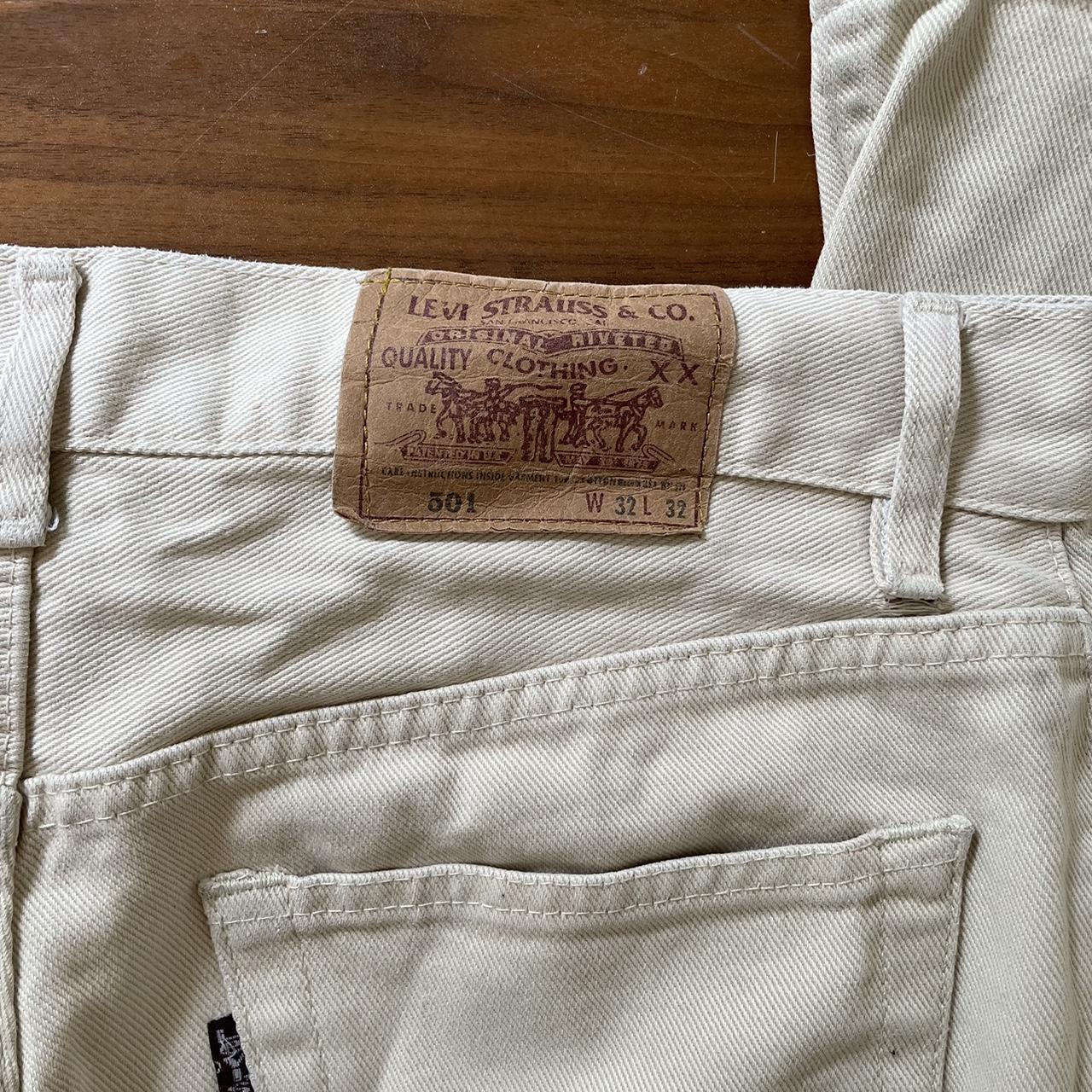 Cream Levi’s 501 jeans - great pair of jeans just a... - Depop