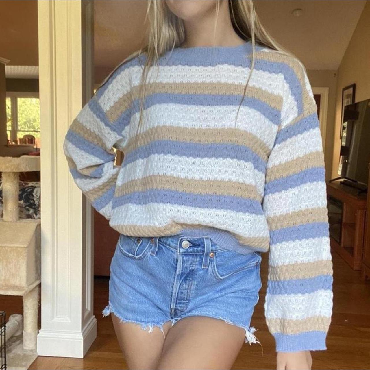 Women's Tan and Blue Jumper (3)