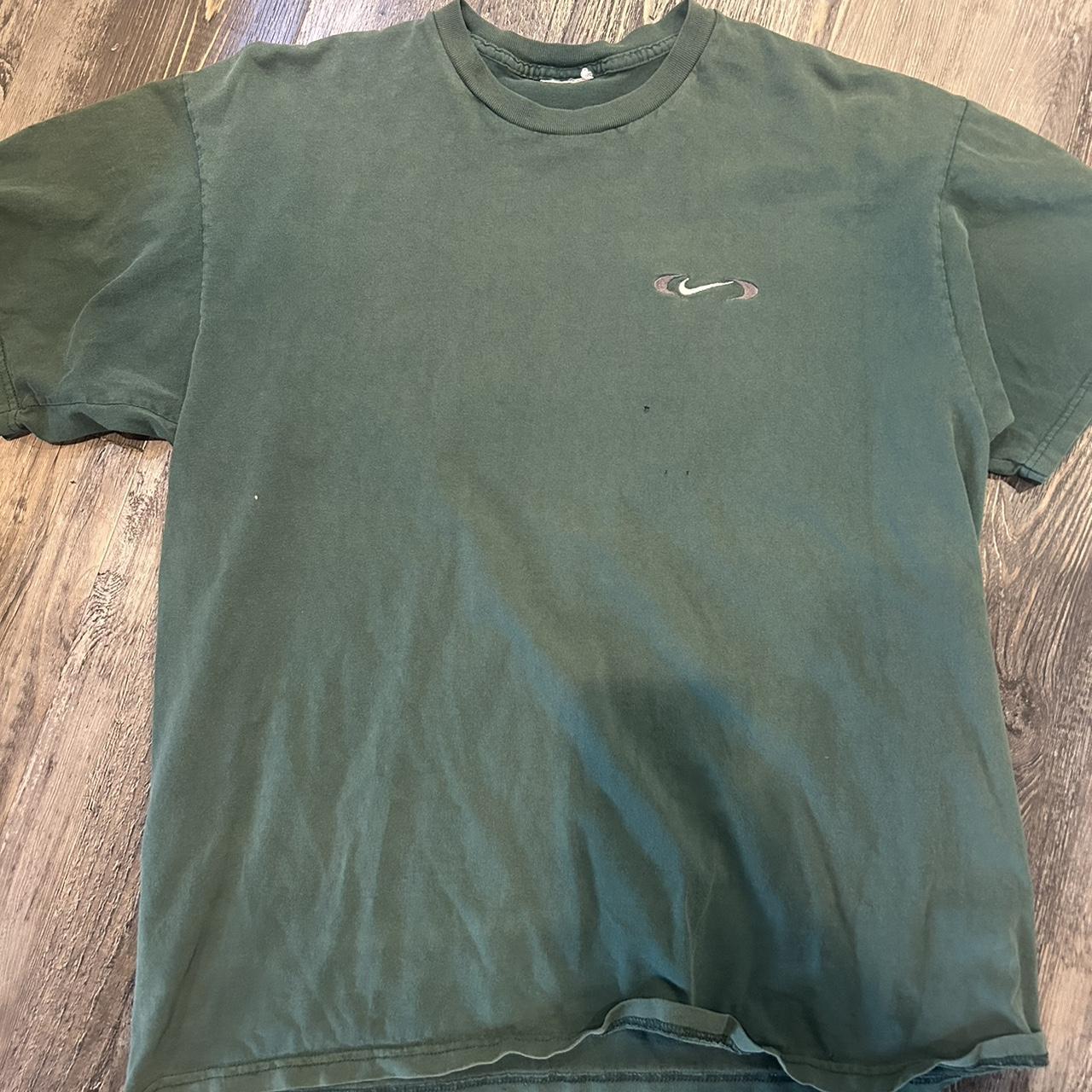 Vintage forest green Nike shirt 90s... - Depop