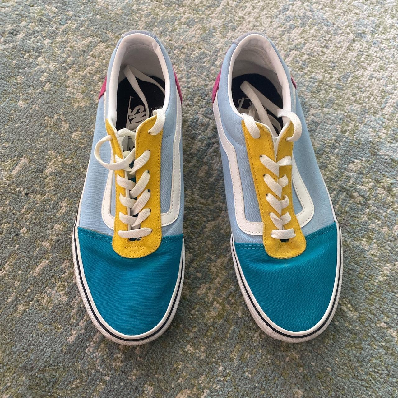 super clean multi colored vans possibly worn once... - Depop