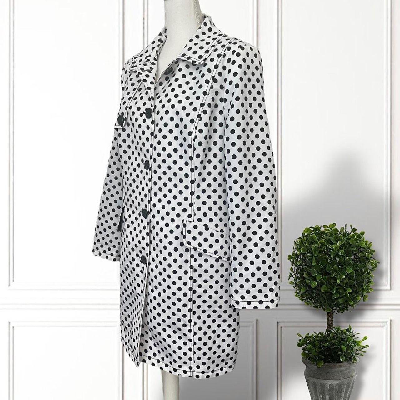 Black and white polka dot raincoat best sale