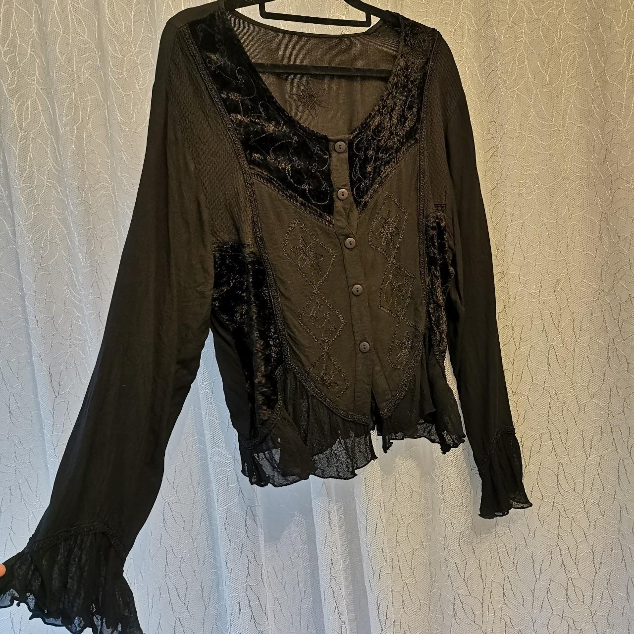 Vintage Black Blouse 🖤Unsure of brand, vintage... - Depop