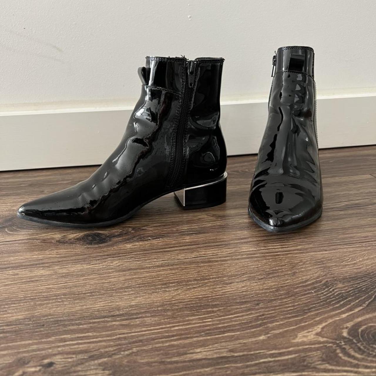 Black patent leather ankle boots Jo Mercer Worn... - Depop