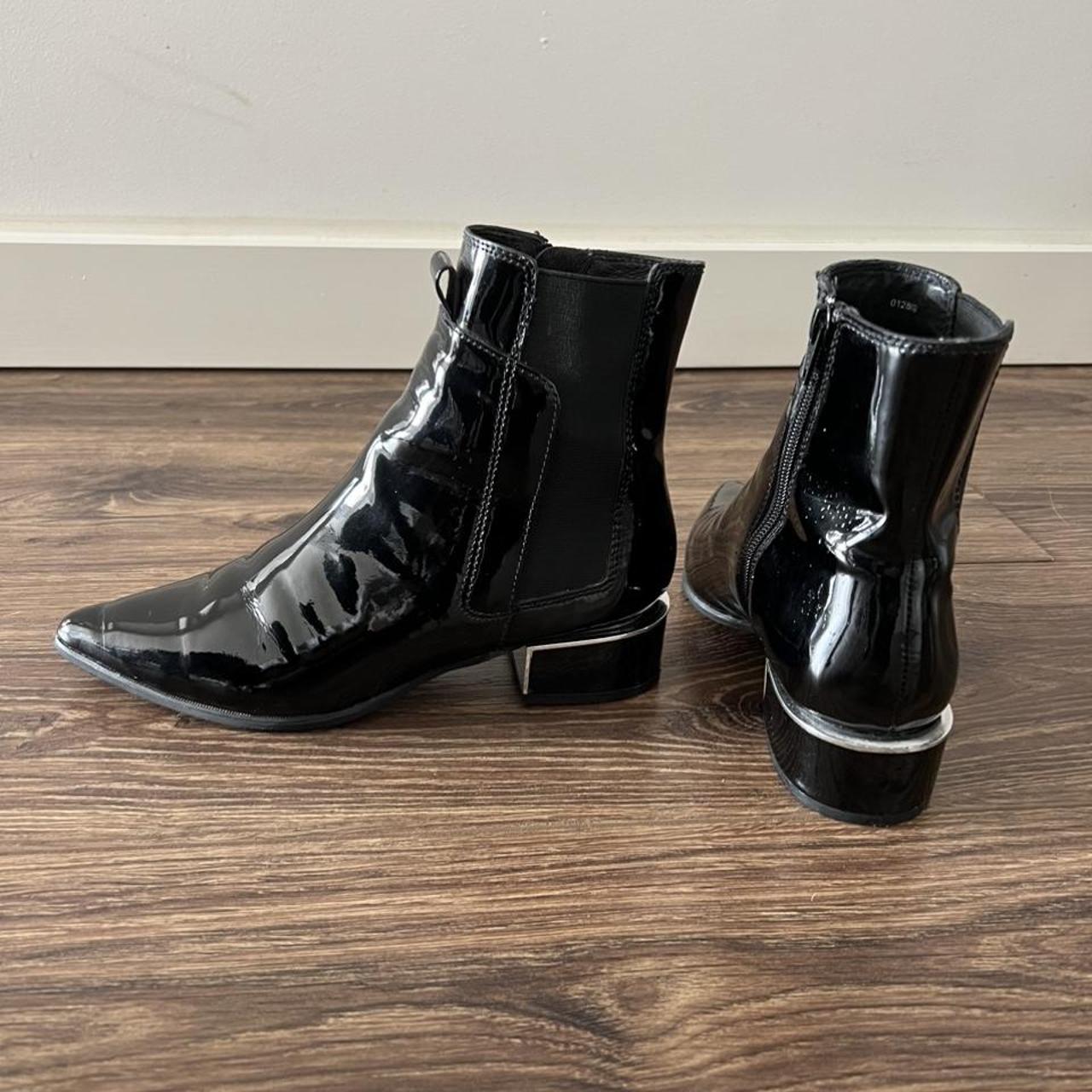 Black patent leather ankle boots Jo Mercer Worn... Depop