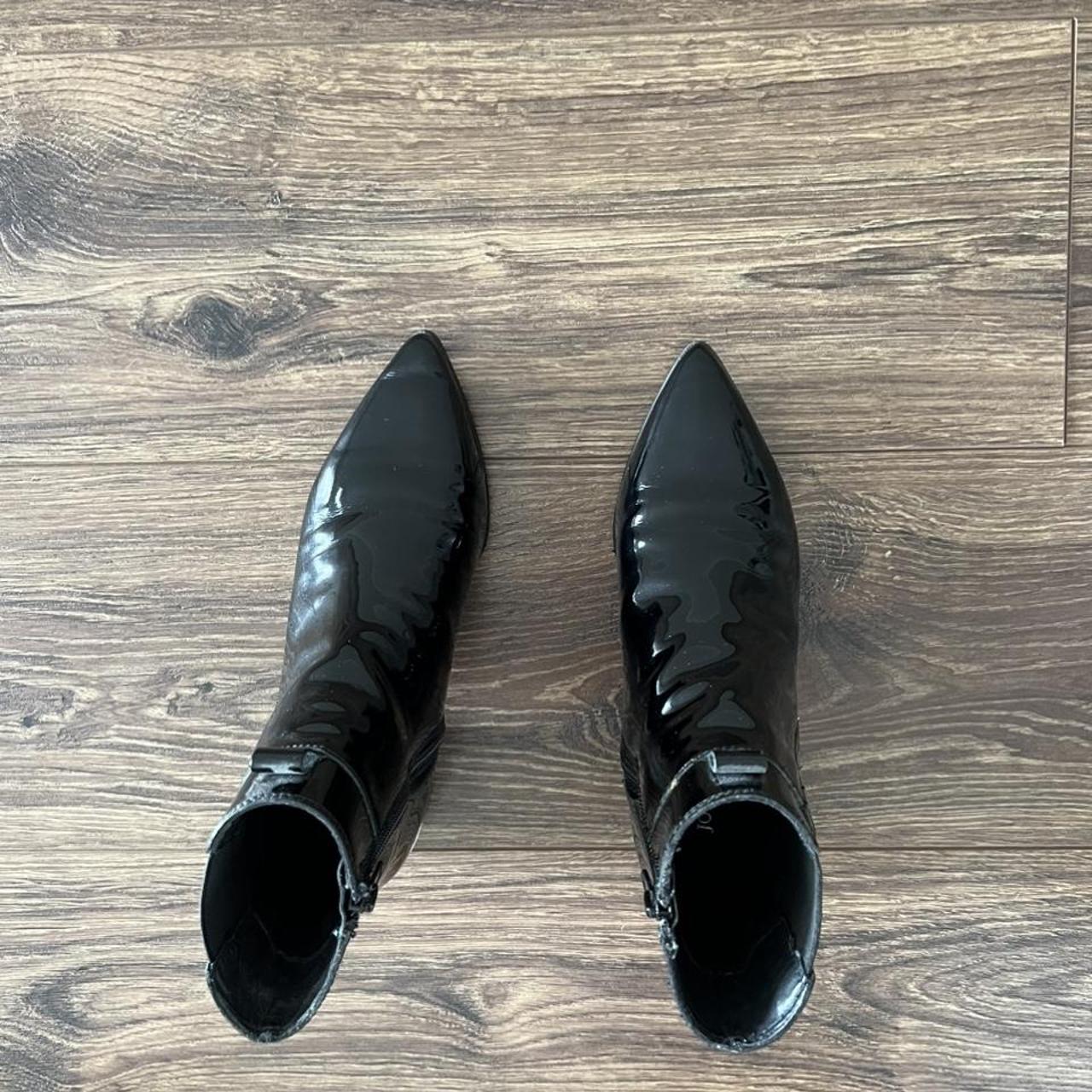Black patent leather ankle boots Jo Mercer Worn... Depop