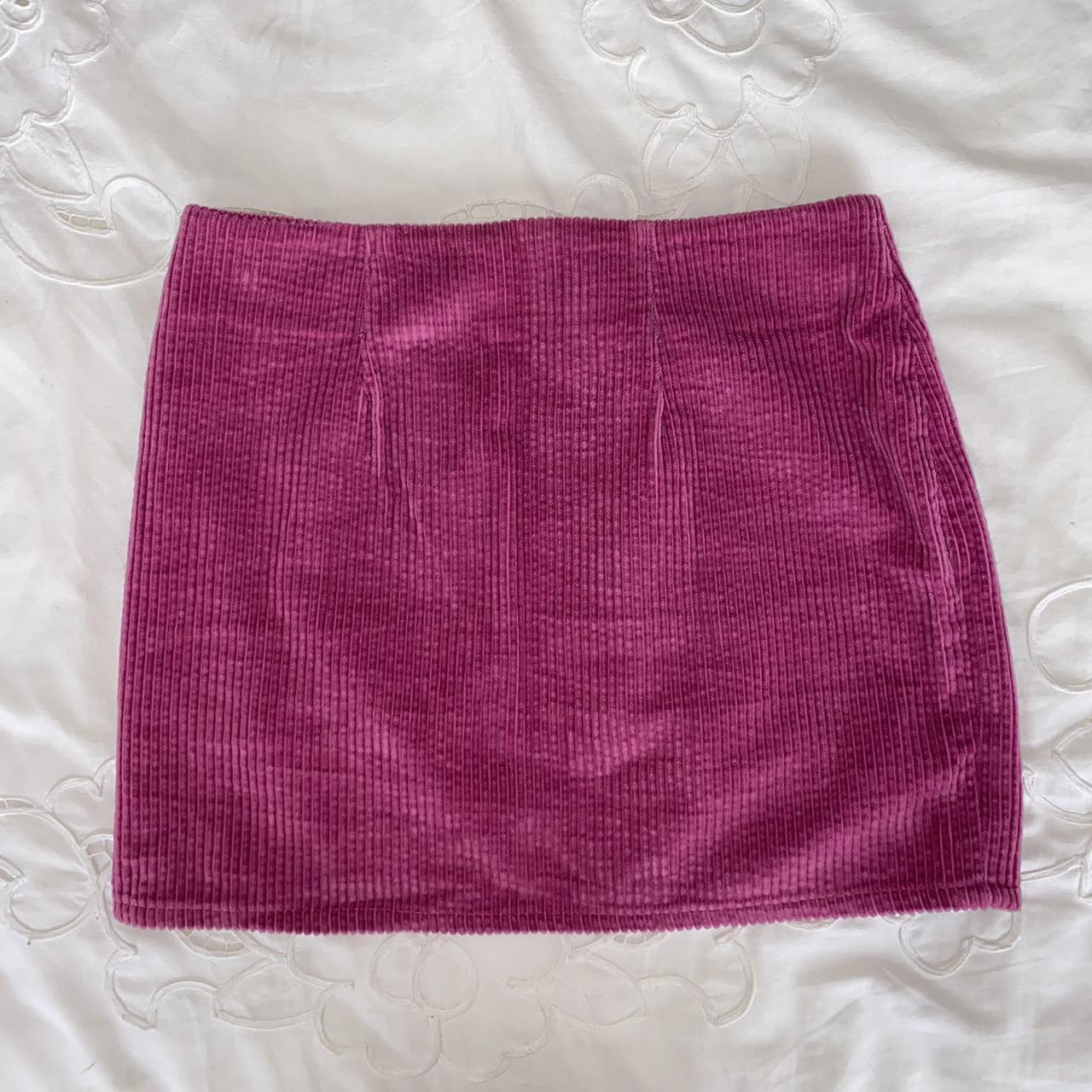 Vintage Pink corduroy recycled mini skirt Worn once... - Depop