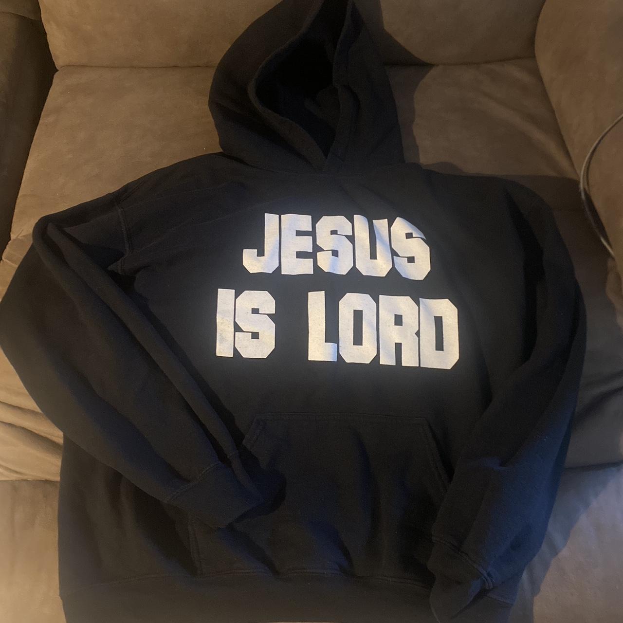 Jesus Is Lord black and white hoodie Depop