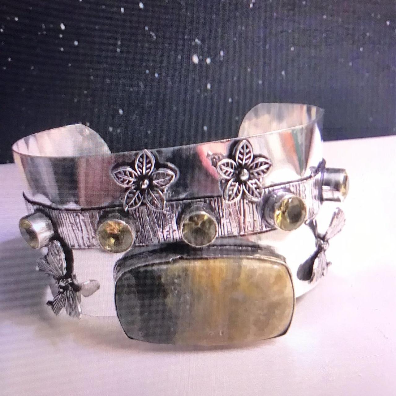 Stunning purchases 925 Sterling Silver Jasper Cuff