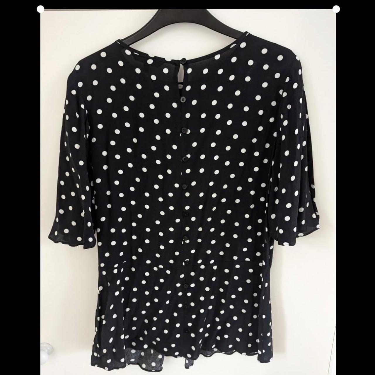 Next Women's Black and White Blouse | Depop