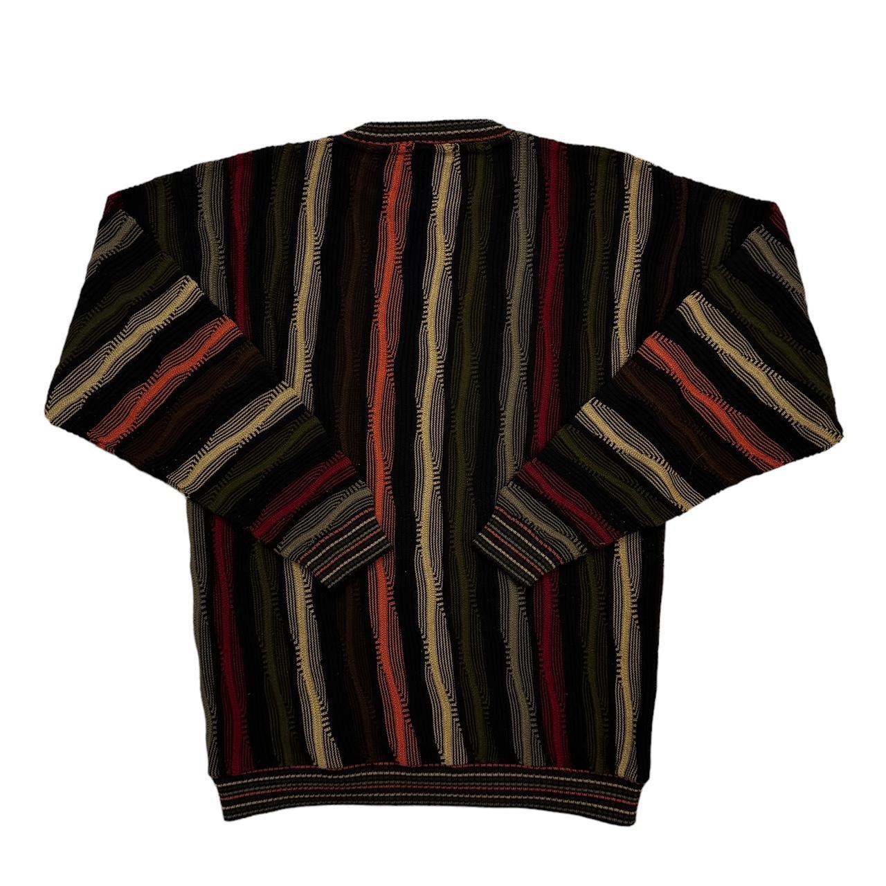 Vintage Protege Coogi Style Knit factory Sweater Brown Black Earth Tones Biggie Size M