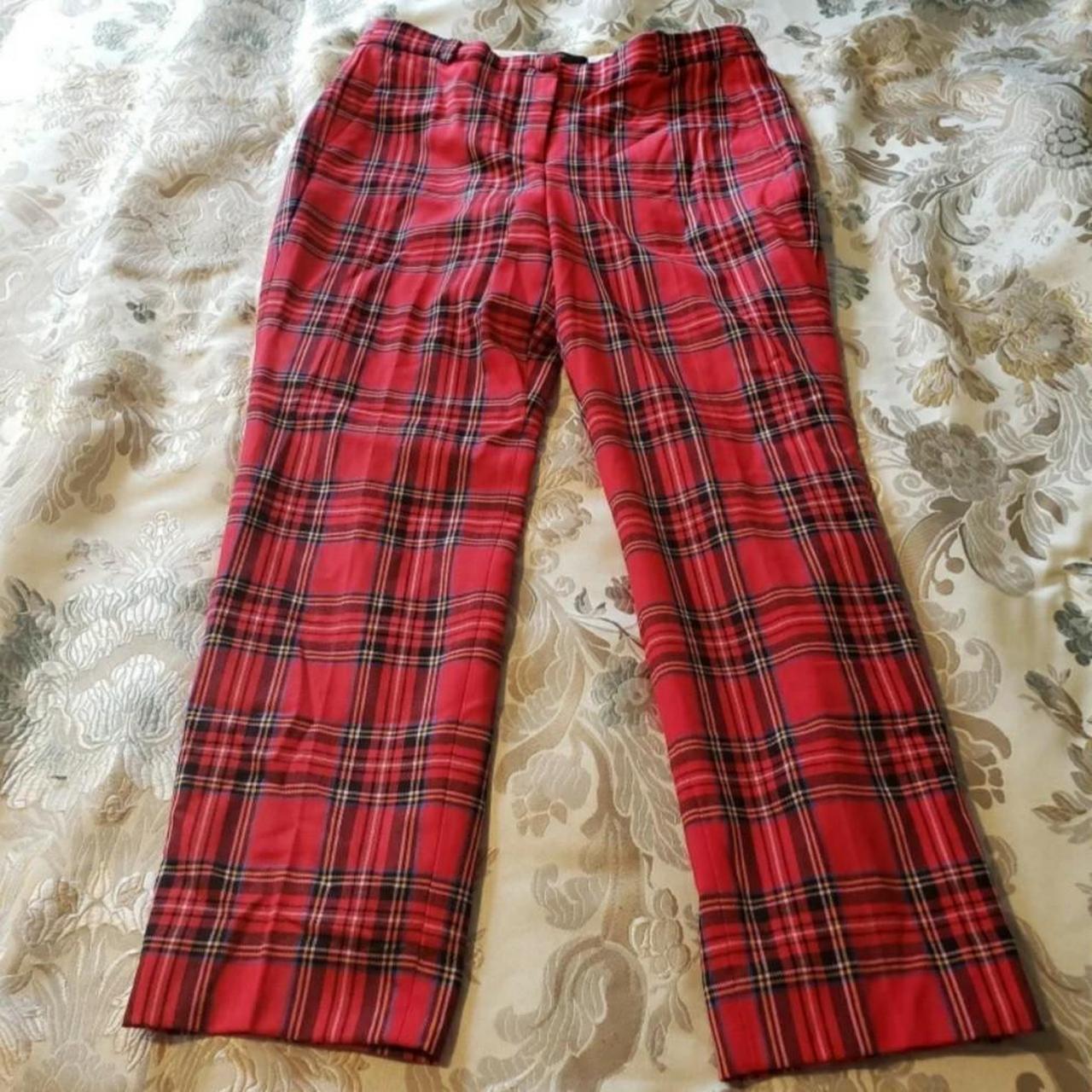 J crew best sale red plaid pants